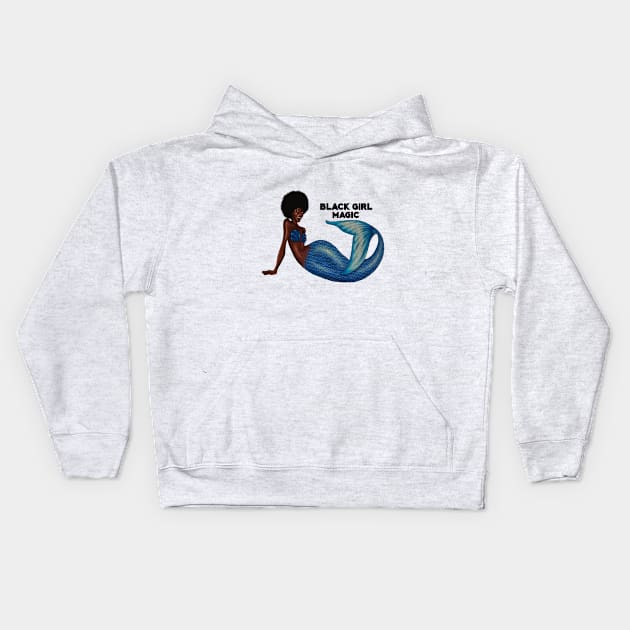 Afro Mermaid, African, Black Girl Magic Kids Hoodie by dukito